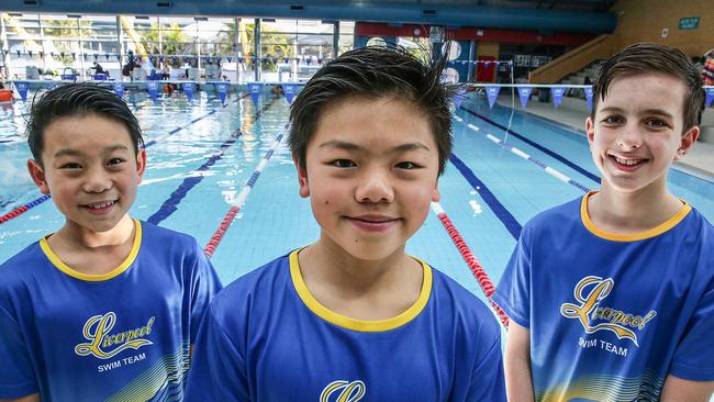 Lachlan Pham, Owen Thai and Athan Tzanis. Fourth team member Felix Vuong was unavailable for the photo shoot. Picture: Carmela Roche