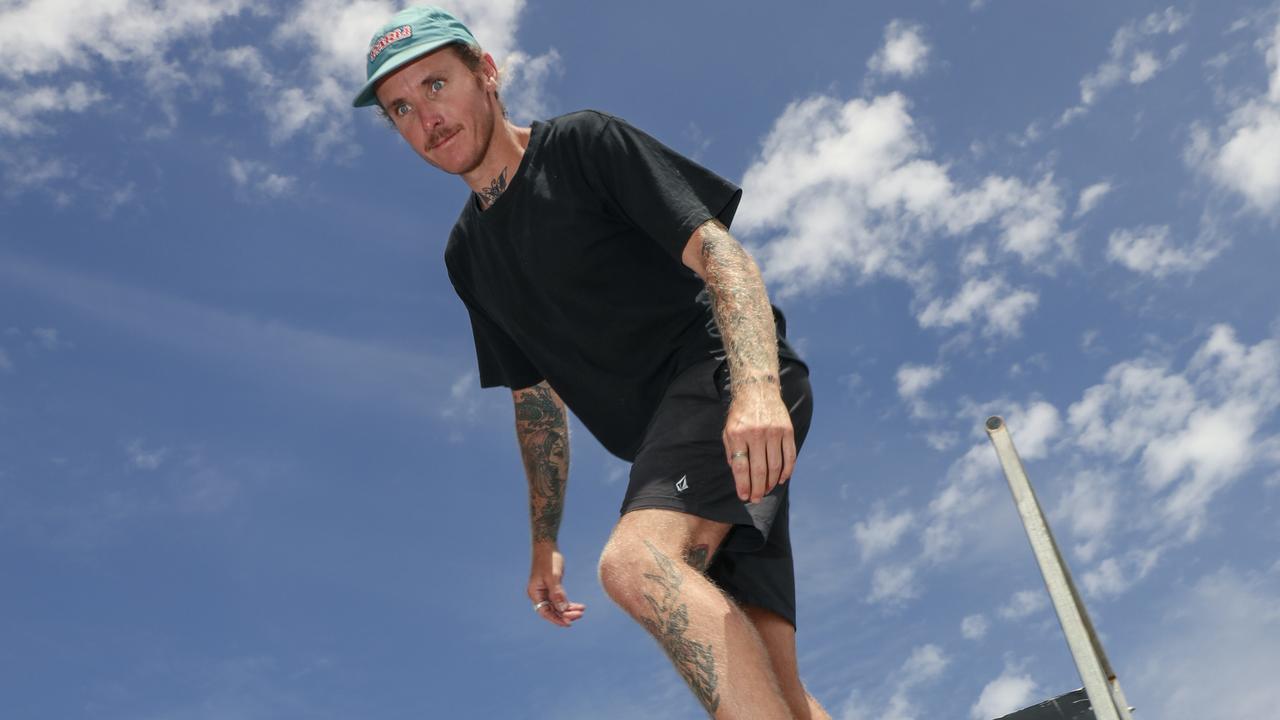 Braydon Curtis among the crowd at the 2025 Gold Coast Open surf comp at Burleigh Heads. Picture: Glenn Campbell