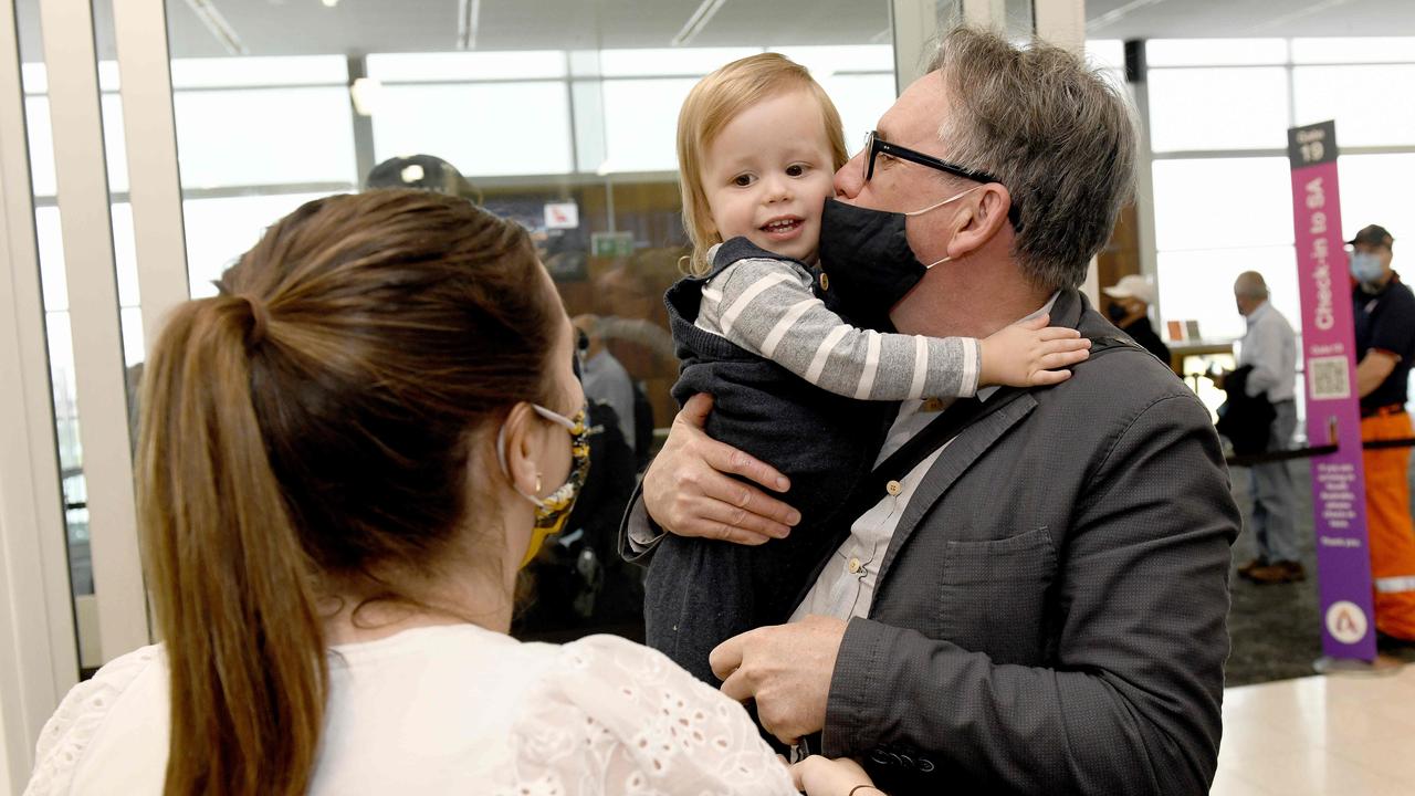 Adelaide airport welcomed NSW back today. Picture: Naomi Jellicoe