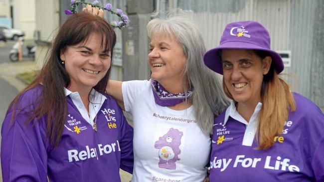 The Cheery Calendar Girls - including Samantha Van der Merwe, Lindy Hannon and Ann-Marie Reichler - have raised more than $10,000 for Relay for Life. Picture: Jann Houley