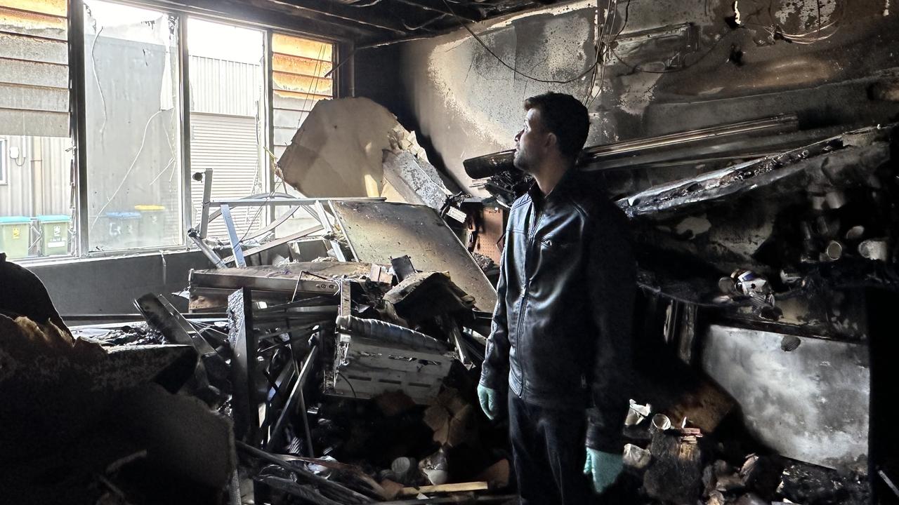 MGM Prints owner Maqbool Mohammed said his business was completely destroyed and he could not understand why anyone would attack his shop. Picture: Dylan Hogarth.