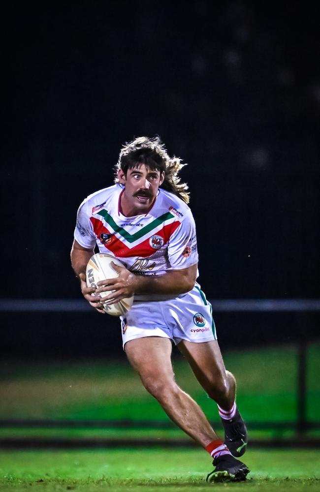 Nightcliff Dragons' Patrick Ingall was busy against Litchfield in Round 15 of the 2023 NRL NT season. Picture: Patch Clapp