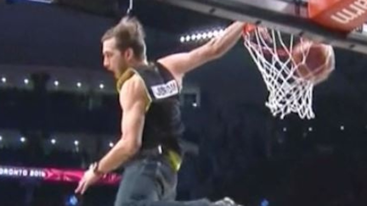 Jordan Kilganon lands monster dunk during NBA All Star match