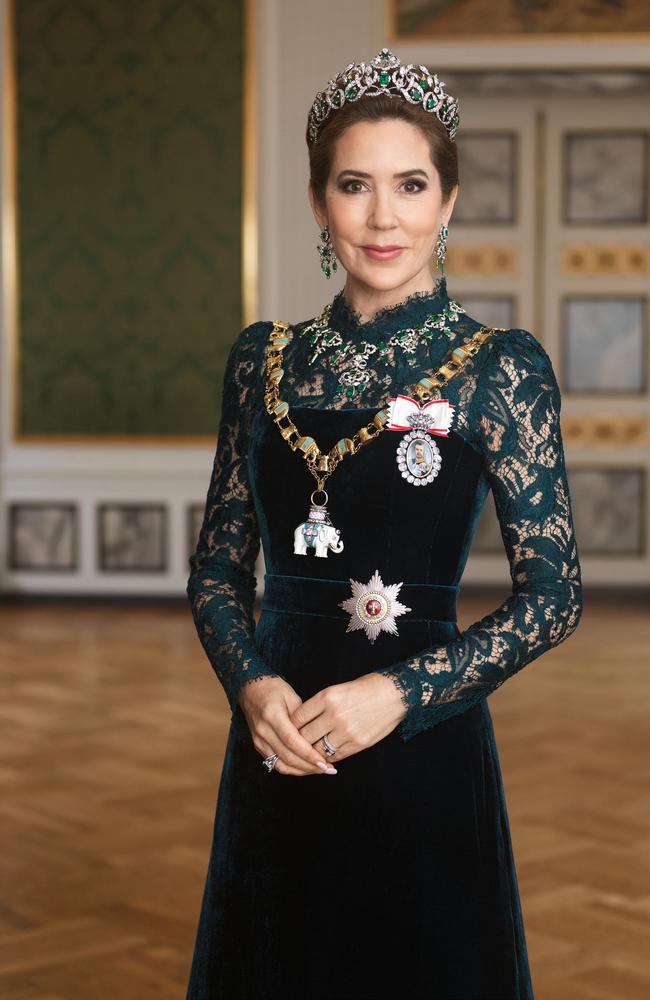 Her Majesty Queen Mary of Denmark also released an official gala portrait in April. Picture: Steen Evald