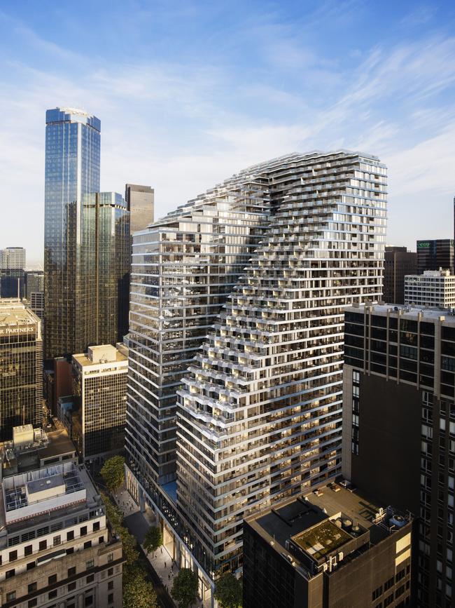 The W Hotel in Melbourne is part of the Collins Arch development. Picture: Marriott Hotels