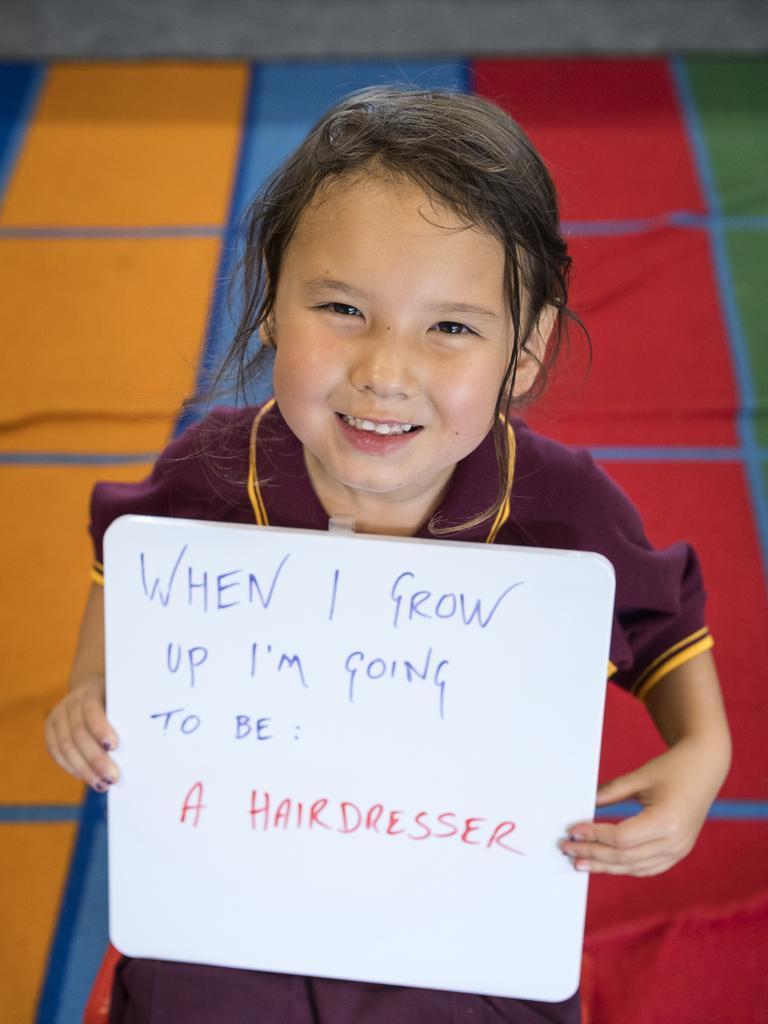 Newtown State School Prep student Lily on the first day of school, Monday, January 22, 2024. Picture: Kevin Farmer