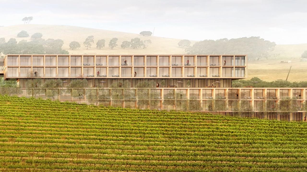 Artist impression of the proposed $100m, 150-room InterContinental hotel near Lyndoch in the Barossa Valley. Picture: Supplied