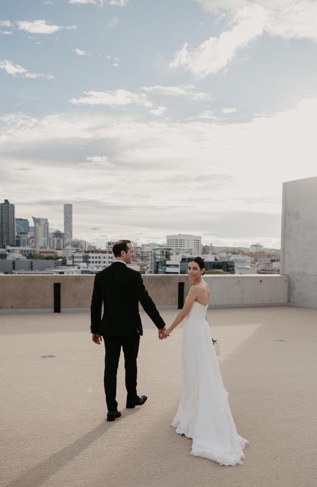 Joe and Ellie Puglisi on the roof of The Calile. Picture: Common Studios