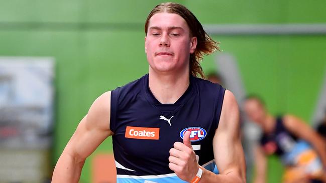 Reid during AFL draft testing. Picture: Getty Images