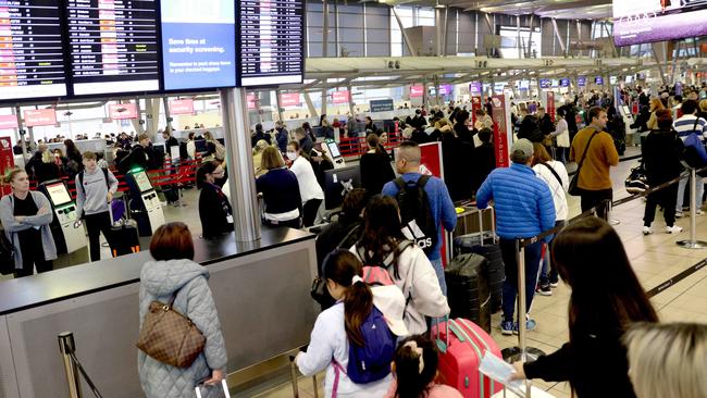 The T2 Domestic departures terminal at Sydney Airport is well overdue for an upgrade. Picture: NewsWire / Damian Shaw