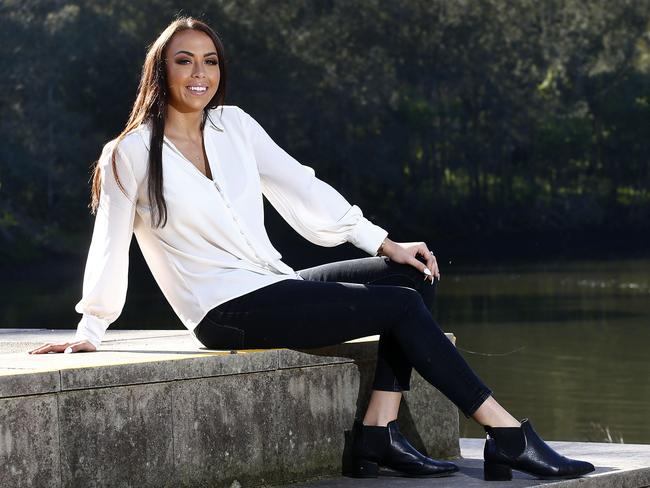 Natasha Spencer who was one of the bride from the married at First sight   2020 series in Lane Cove National Park. Why I love My suburb. Picture: John Appleyard