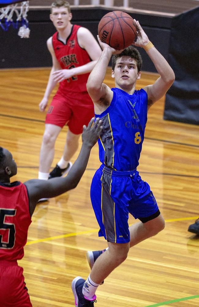 Churchiest guard Kobe McDowell-White GPS Basketball as Churchie vs. Gregory Terrace, Campbell Centre, Gregory Terrace. Picture: Sarah Marshall