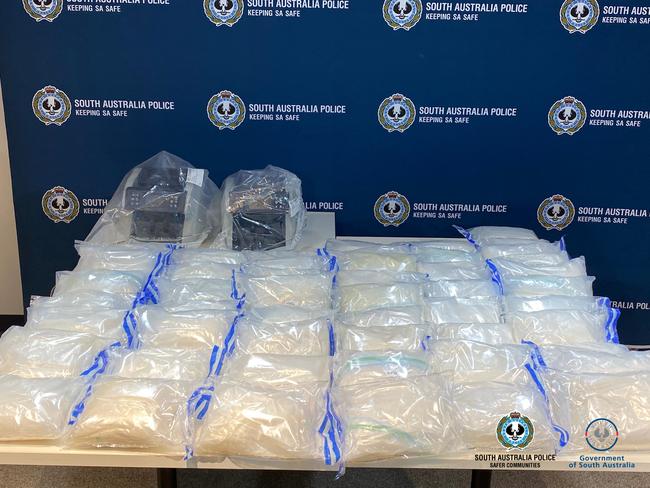 Ironside arrest: Police say the alleged drug kingpin fled the country following the seizure of 50kg of methamphetamine at Port Wakefield in 2021. Picture: SA Police