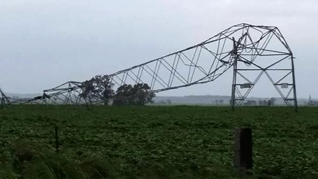 A storm in South Australia this year wrecked havoc on the electricity system and highlighted concerns about how renewables interacted with the national grid. Picture: Debbie Prosser/AFP