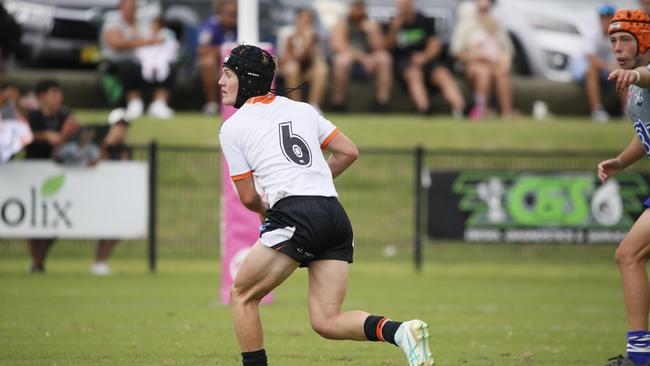 Brock Achurch in action for the Macarthur Wests Tigers against the North Coast Bulldogs during round two of the Andrew Johns Cup at Kirkham Oval, Camden, 10 February 2024. Picture: Warren Gannon Photography