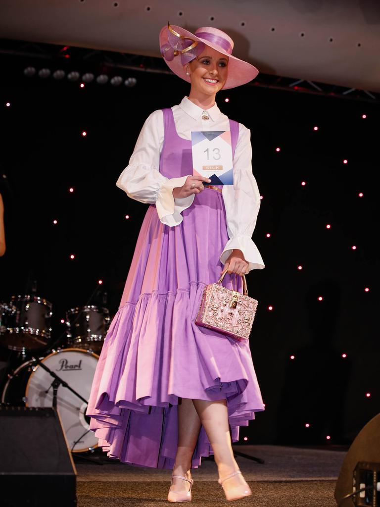 Madeline Cuirn in Fashions on the Field at Bridge Toyota Ladies Day. Picture: GLENN CAMPBELL