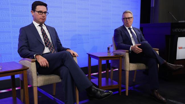 Agriculture Minister David Littleproud, left, and his Labor counterpart Joel Fitzgibbon in Canberra. Picture: Sean Davey