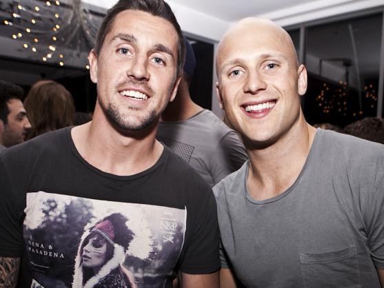 Mitchell Pearce and Gary Ablett Jr. Picture: APL Photography