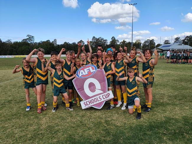 Currumbin won the primary male division of the AFLQ Schools Cup SEQ South Primary Gala Day. Picture: Supplied.