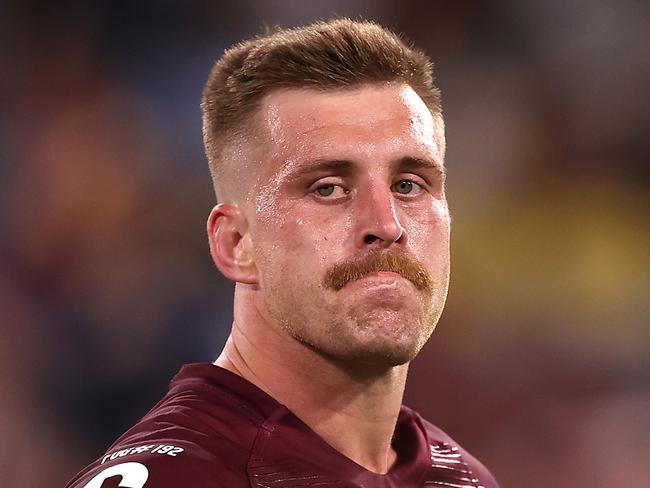 TOWNSVILLE, AUSTRALIA - JUNE 09:  Cameron Munster of the Maroons looks on following game one of the 2021 State of Origin series between the New South Wales Blues and the Queensland Maroons at Queensland Country Bank Stadium on June 09, 2021 in Townsville, Australia. (Photo by Mark Kolbe/Getty Images)