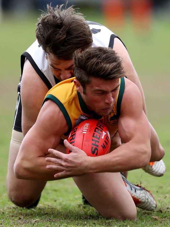 Paul Dreimann is tackled during a match in 2016. Picture: Calum Robertson