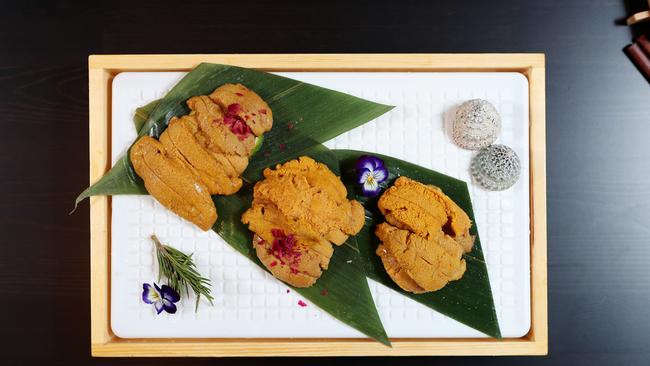 Sea urchin roe — uni — is prized as one of the world’s great eating experiences. Pictures: Rebecca Michael.