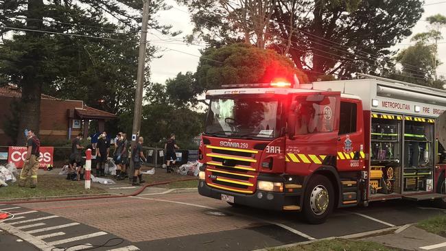 Fire crews out the front of Sandringham Primary School.