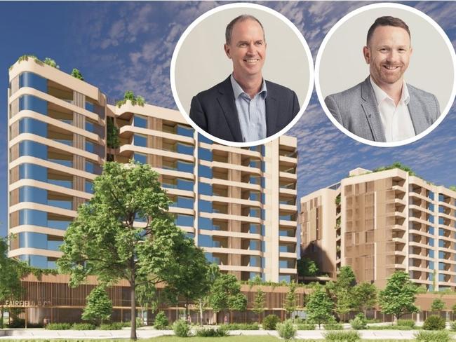 Geon’s Mark Hunt and Dan Moore look forward to delivering a massive build-to-rent apartment project for Idalia. Picture: Supplied.