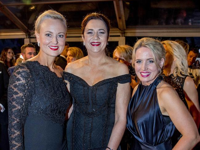 Screen Queensland CEO Tracey Vieira, Premier Annastacia Palaszczuk and Tourism Minister Kate Jones on the red carpet at the 60th TV Week Logies Awards at The Star Gold Coast. .Picture: Jerad Williams