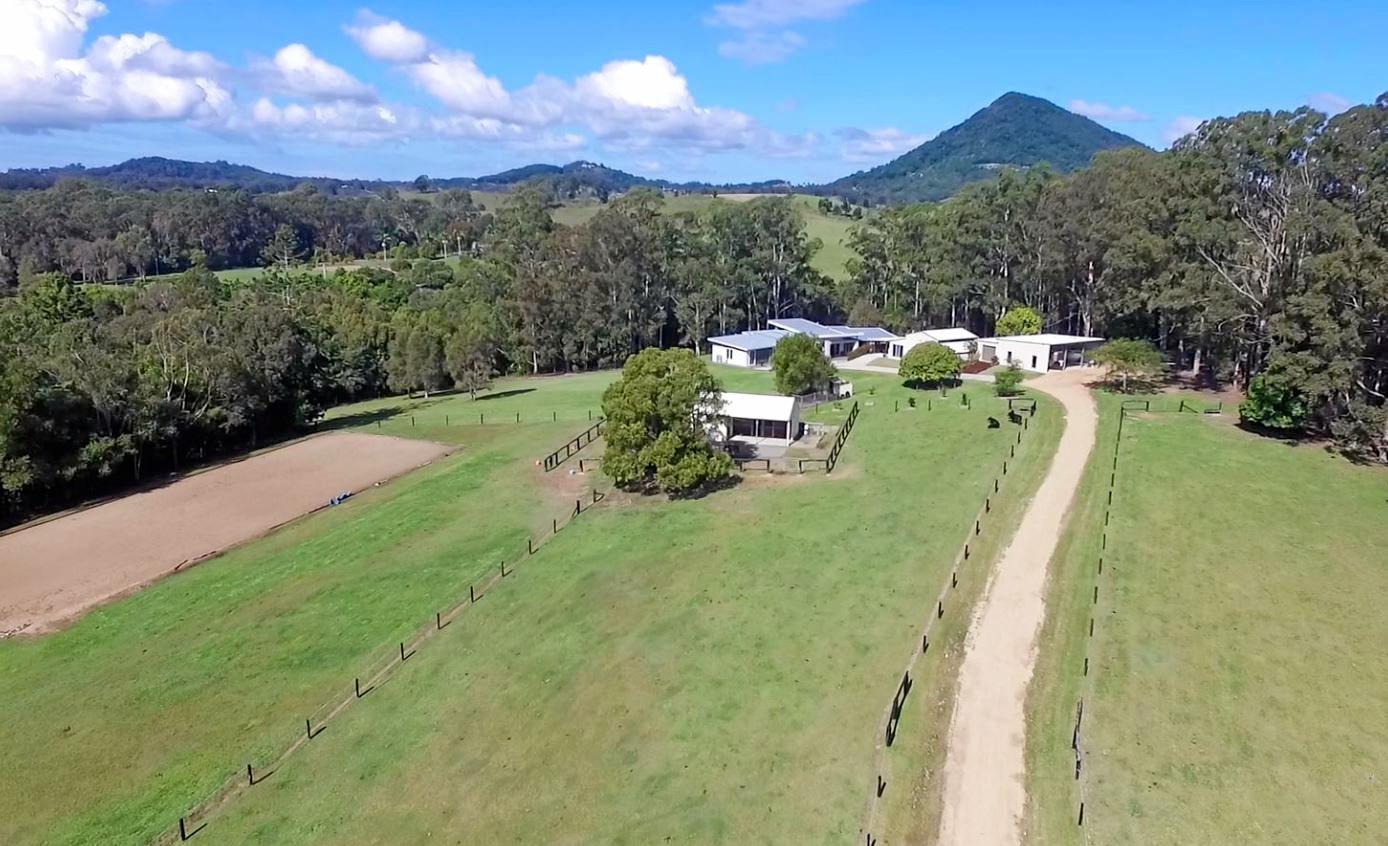 The home, barn, shed and full-scale equestrian track. Picture: Contributed