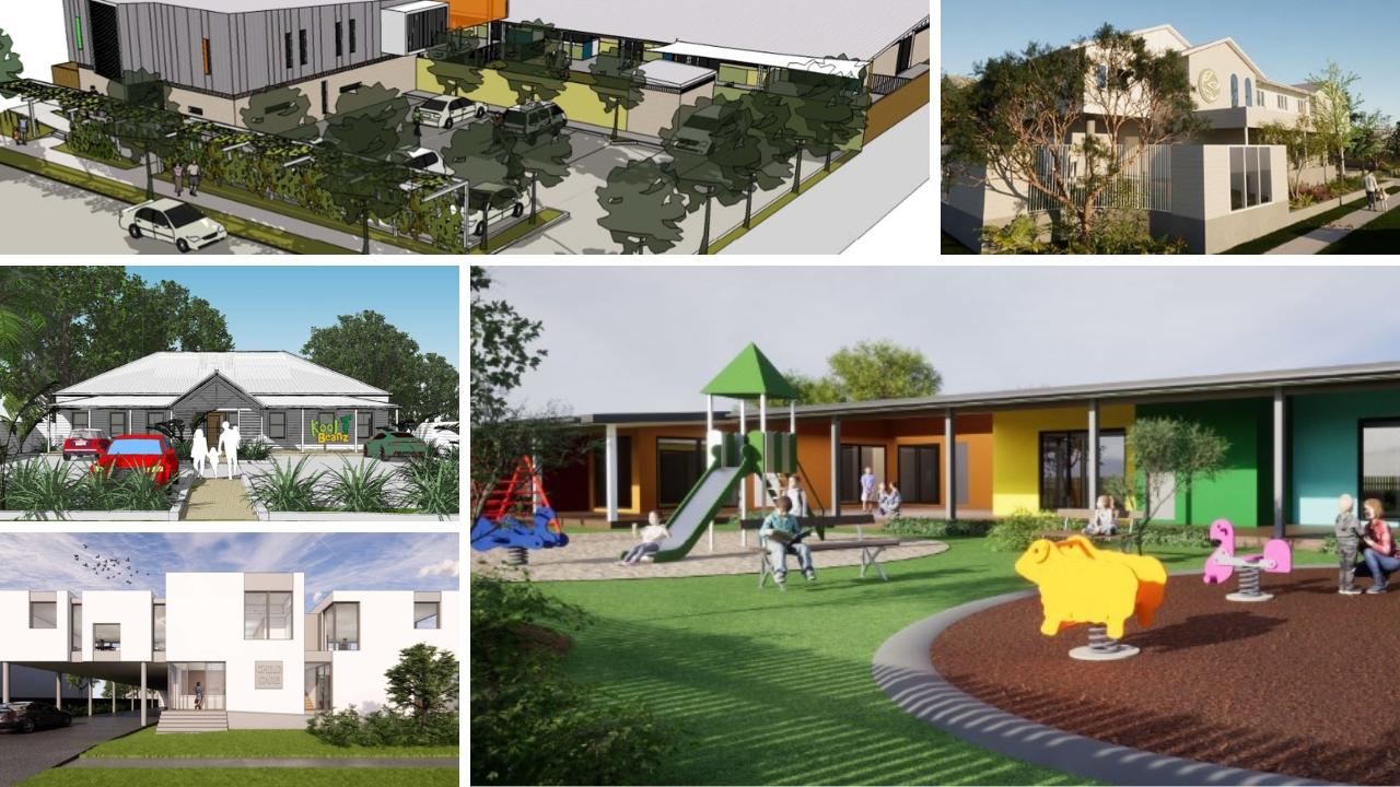 Design plans submitted to Mackay Regional Council for various childcare centres across the Mackay region.