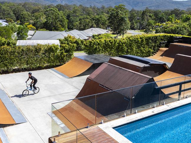 BMX gold medalist Logan Martin is becoming an Airbnb Host, offering one lucky group of guests an unforgettable getaway at his Gold Coast home, complete with skatepark, swimming pool and putting green. , Logan is also taking time out of his demanding Olympic training regimen to treat his guests to a money-can’t-buy BMX session in his meticulously designed backyard skatepark., This exclusive three-night getaway can be booked for just *$16 AUD per night for a group of four guests. The stay will be available to book on Tuesday 12 September at 9am AEST via Airbnb, with the stay taking place from 30 September to 3 October 2023. Picture: Luke Marsden.