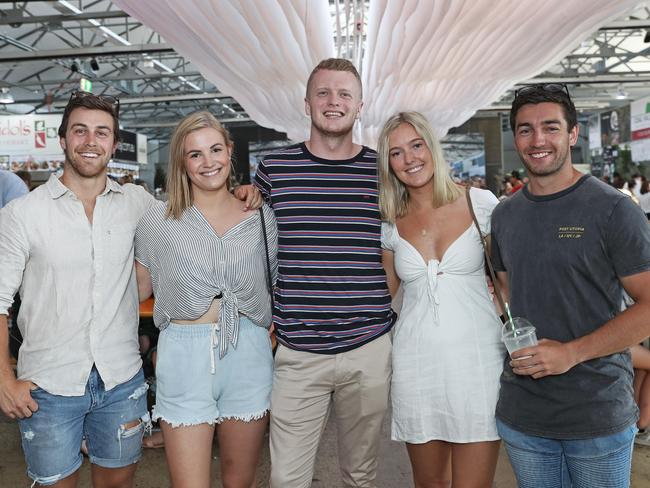 From left, Matt Howell, of Lindisfarne, Kate Higgins, of West Hobart, Brent Kean, of Melbourne, Lucy Nemeth, of West Hobart, and Jack Anning, of Tranmere. Picture: LUKE BOWDEN