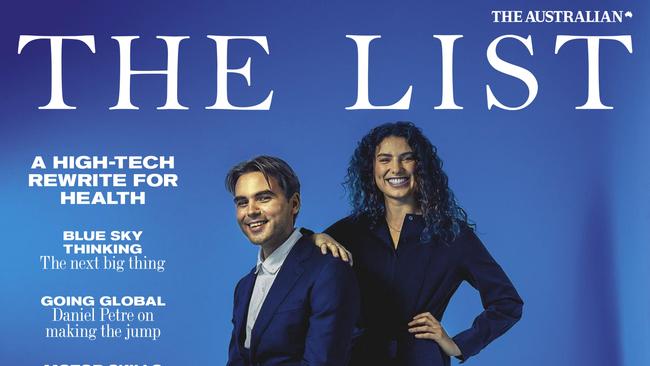 EMBARGO FOR INNOVATORS, 18 OCTOBER 2024. Innovators List cover, featuring William Jeremijenko and Ruby Jones of Aquila. Photo: Nick Cubbin