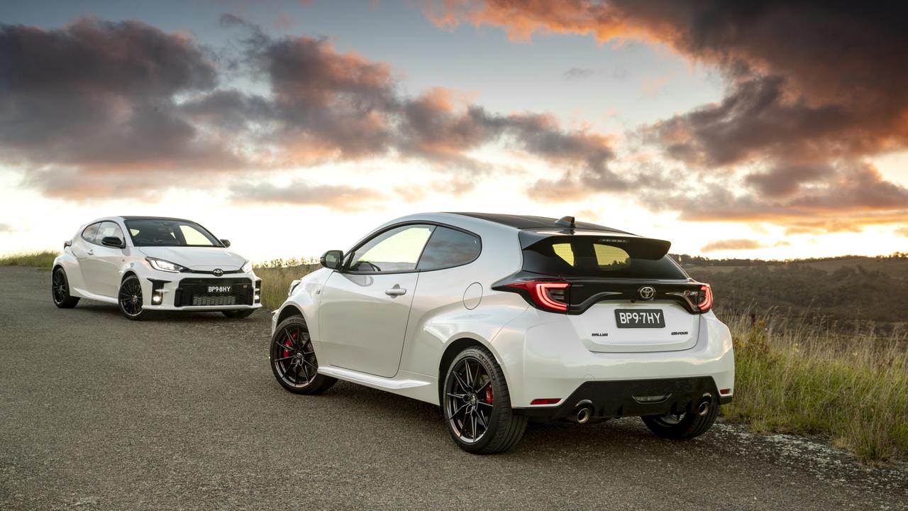 The standard car (left) misses out on the Rallye’s lighter wheels, red brakes and badge.