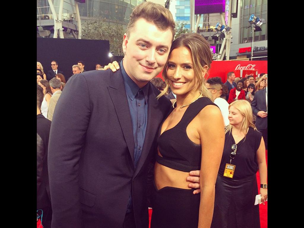 American Music Awards 2014 on social media... Television presenter Renee Bargh, “Hanging with this winner! Congrats Sam Smith you sweetheart you!! #bestmaleartist #AMAs #extratv” Picture: Instagram