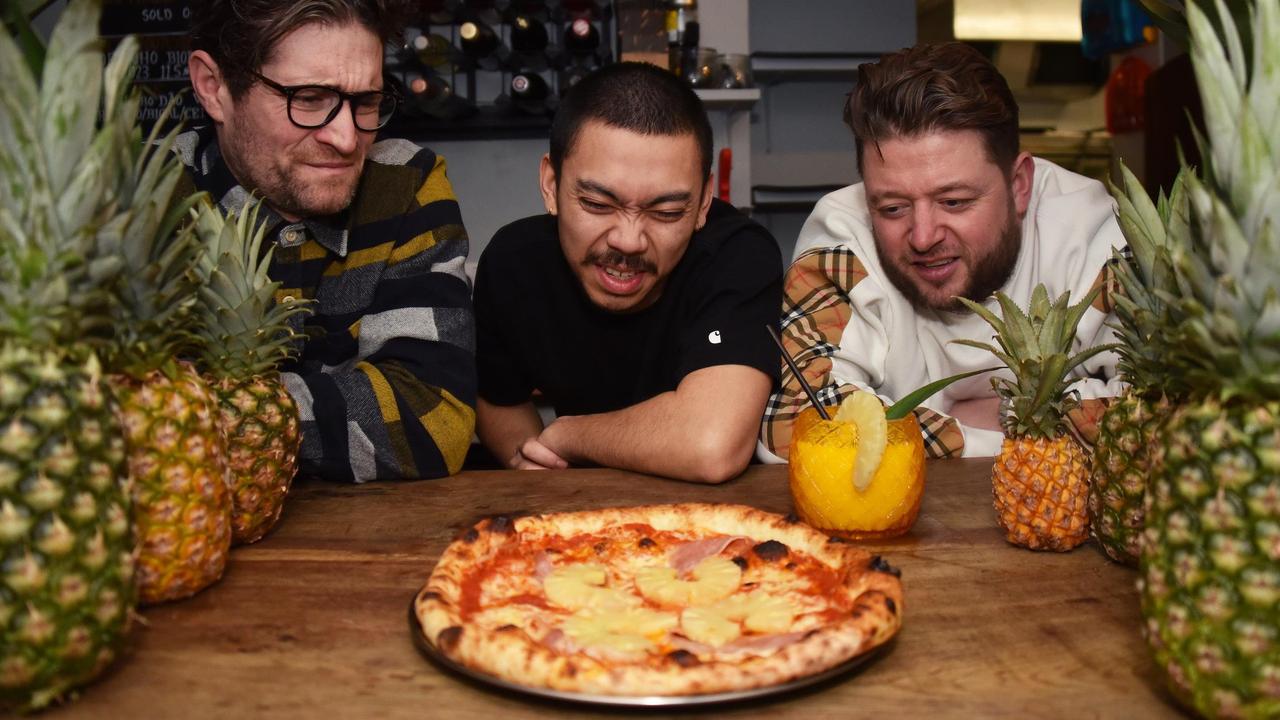 From left, Francis Woolf, Quin Jianoran, and Felix Rehberg, of Lupa Pizza in Norwich, Norfolk. Picture: SWNS