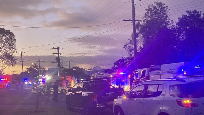 Emergency Services are at the scene of a house fire at Mooloolaba