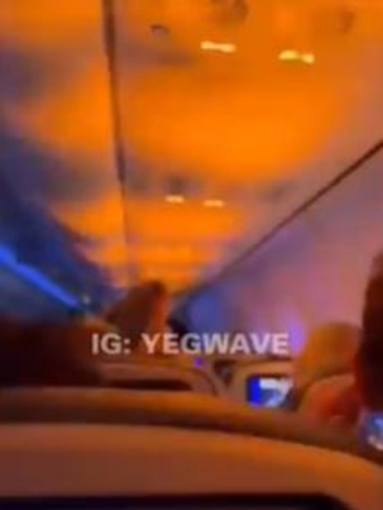 Passengers could be heard screaming after realising there was something wrong with the plane. Picture: X