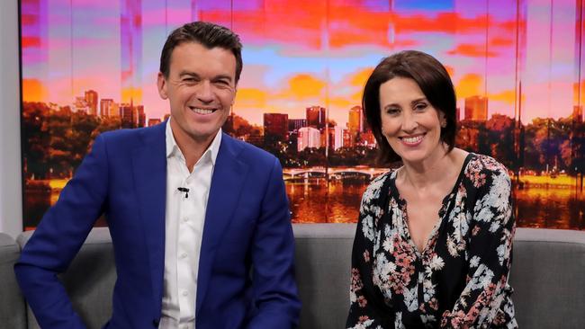 Virgina Trioli with ABC News Breakfast co-host Michael Rowland. Picture: Stuart McEvoy