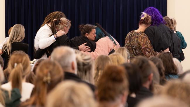 BURNIE, AUSTRALIA. NewsWire Photos. AUGUST 12th, 2023. Family and friends of Shyanne-Lee Tatnell attend a service in celebration of her life in Burnie, Tasmania. Teenager Shyanne-Lee's body was found in Tasmanian bushland. Picture: NCA NewsWire/ Grant Wells