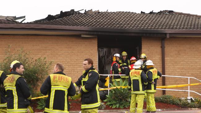 Firefighters at the Quakers Hill nursing home on Hambledon Rd, Quakers Hill in November, 2011.