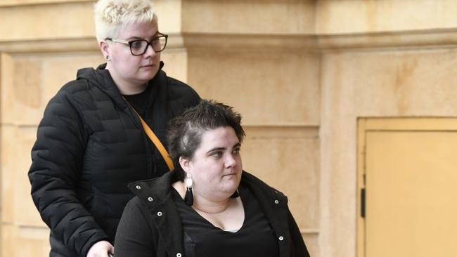 Sian Kennedy and sister Emma arrive at the District Court before an earlier hearing. Picture: NCA NewsWire/Naomi Jellicoe