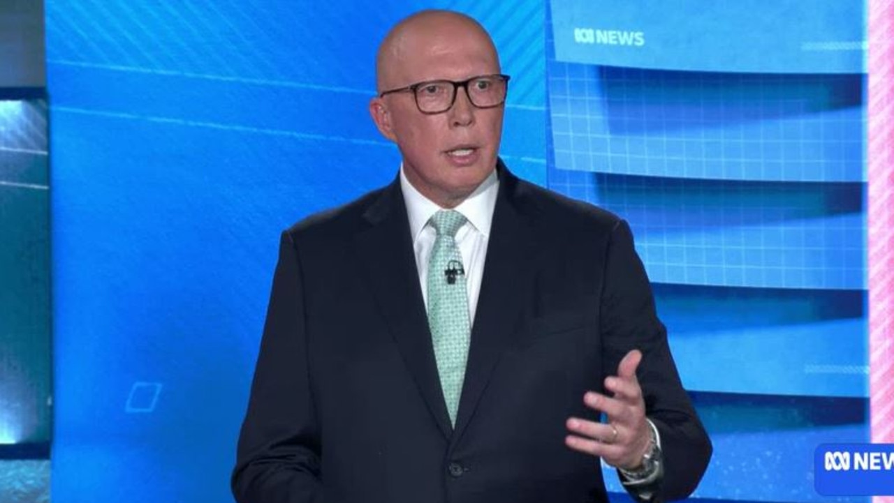 Mr Dutton admitted he made a mistake during Wednesday night’s leaders debate. Picture: ABC