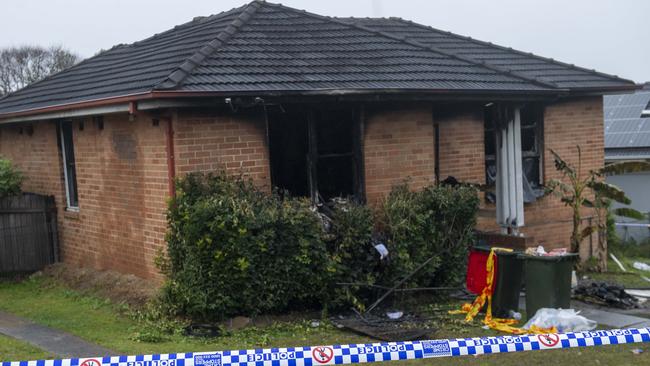 The Lalor Park home in Sydney’s west went up in flames early on Sunday morning. Picture: NewsWire / Jeremy Piper