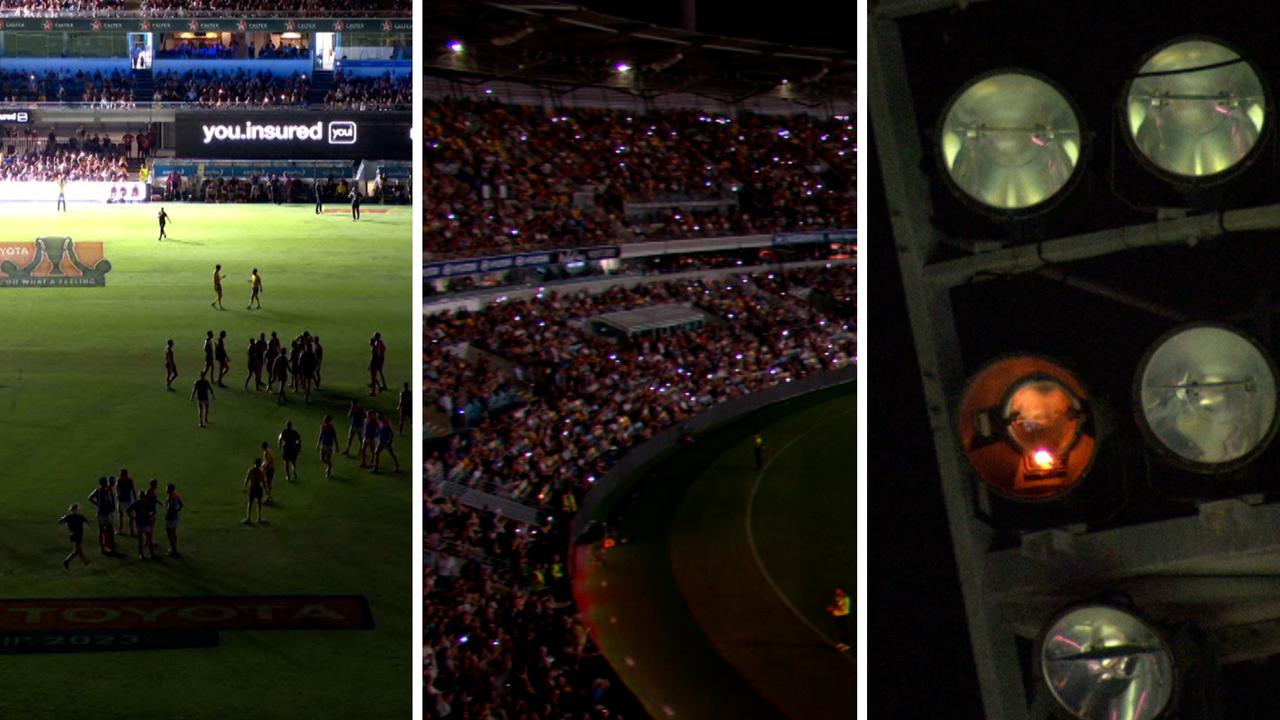 The lights went out at the Gabba.