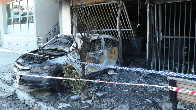 The Gaffney St store was reduced to a charred shell on December 1. Picture: David Crosling