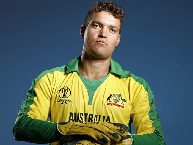 BRISBANE, AUSTRALIA - MAY 07: Alex Carey of Australia poses during an Australia ICC One Day World Cup Portrait Session on May 07, 2019 in Brisbane, Australia. (Photo by Ryan Pierse/Getty Images)