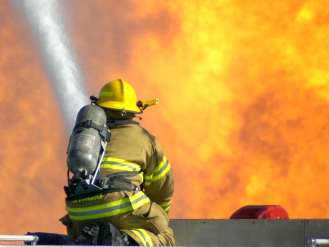 Intense firefighting. blaze. inferno. firefighter. Fire. Generic image.