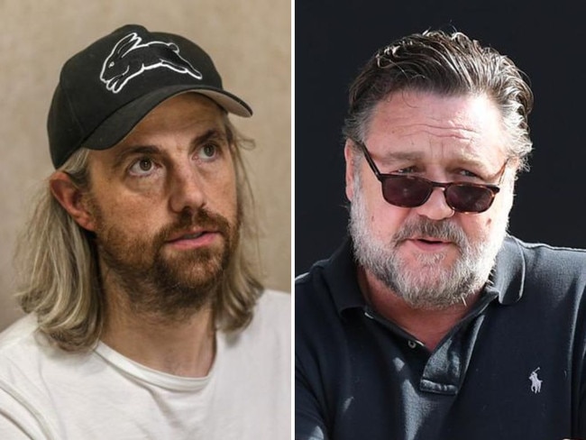 Atlassian boss Mike Cannon-Brookes and actor Russell Crowe.